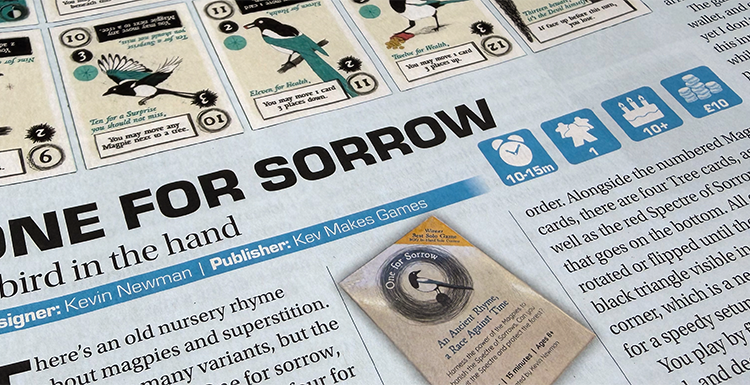 One for Sorrow in Tabletop Gaming Magazine