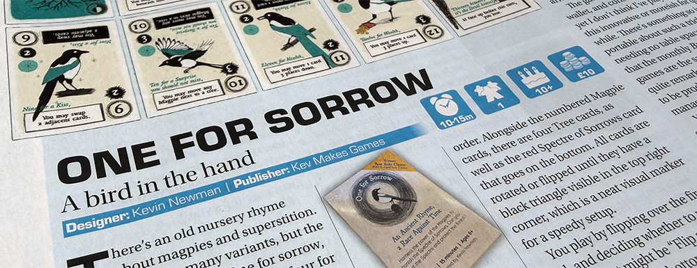 One for Sorrow in Tabletop Gaming Magazine
